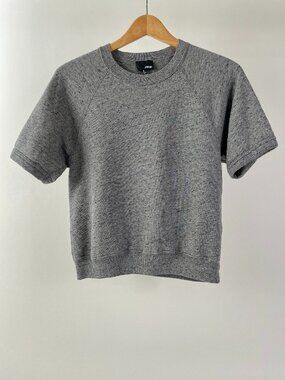 Wilfred Free Ultrasoft Short Sleeve Sweatshirt, Heathered Grey, Size Small